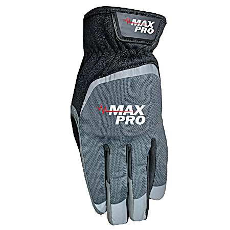 Men's Gray/Black Max Pro Performance Gloves