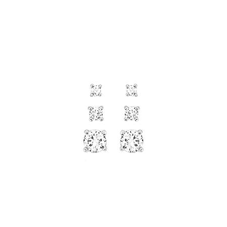 Shine Bright Triple Crystal Post Earring Set