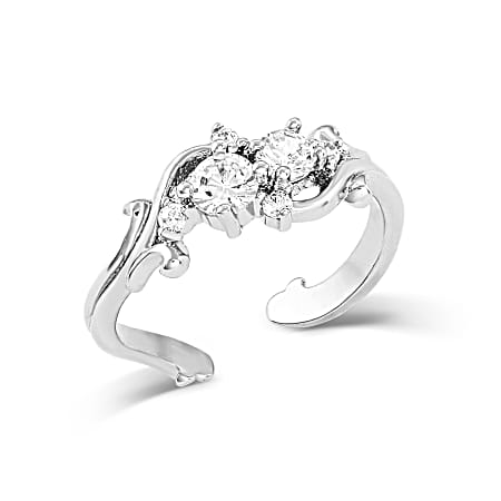 Fiery Ice Silver Crystal Ring