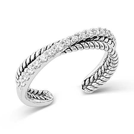 Crystal Crossover Open Ring