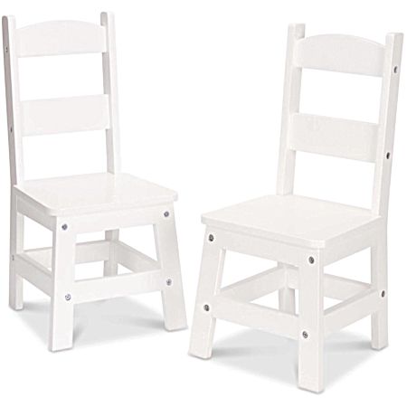White Wooden Chair Pair