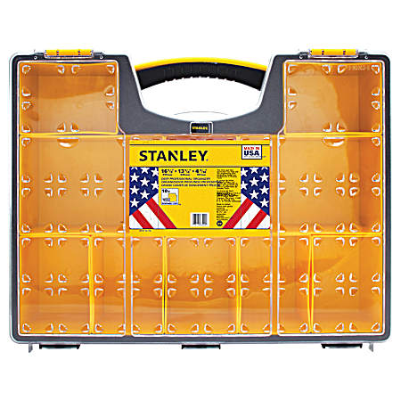 Black/Yellow/Clear 10-Compartment Deep Professional Organizer