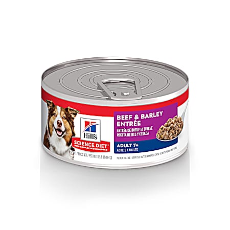 Science Diet Adult 7+ Beef & Barley Entrée Wet Dog Food, 13 oz Can