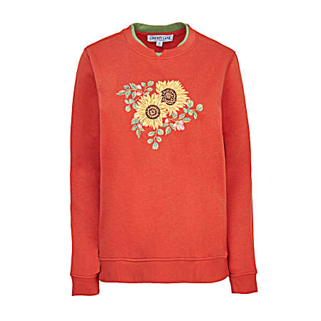 Women's Sunflower Embroidered Sweatshirt