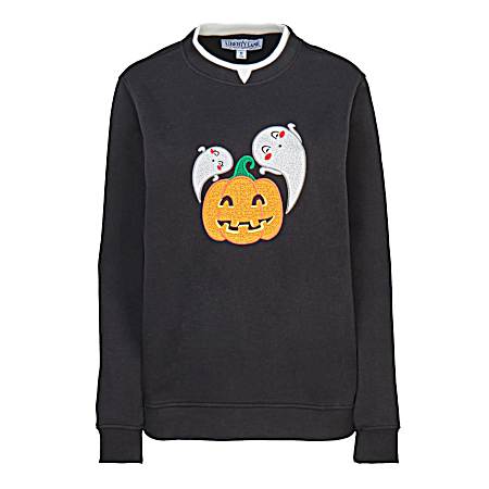 Women's Halloween Ghost Embroidered Sweatshirt