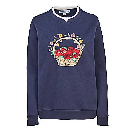 Women's Autumn Apples Embroidered Sweatshirt