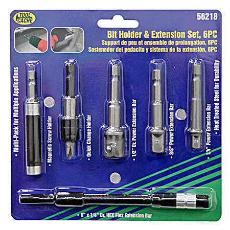 6 pc Bit & Holder Extension Set