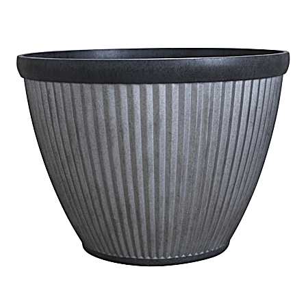 20.5 in Westlake Round Pleated Planter - Zinc Finish