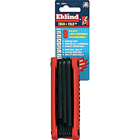 9 pc SAE Hex Key Set