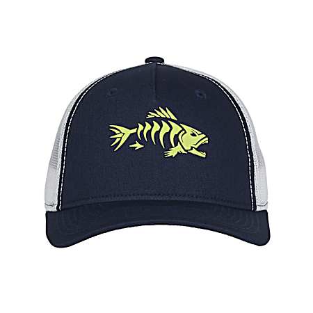 Men's Royal Blue/White Bonefish HD Printed Logo Trucker Cap