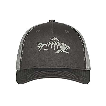 Men's Charcoal/Light Gray Bonefish HD Printed Logo Trucker Cap