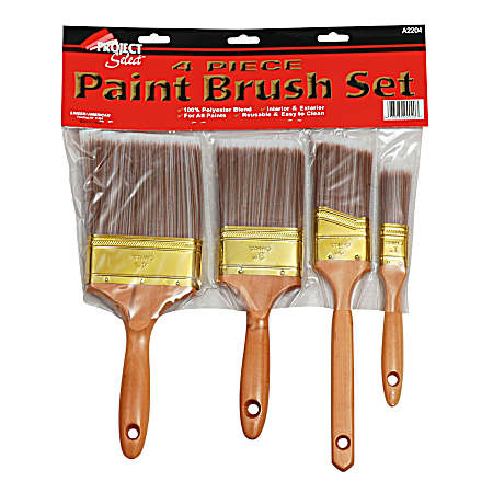 Polyester Paint Brush Set - 4 Pc