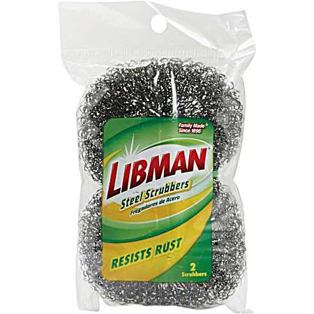 Stainless Steel Scrubbers - 2 Pk