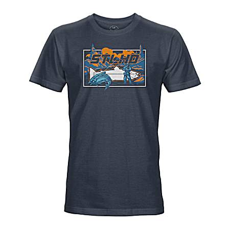 Men's Blue Let'er Rip Short Sleeve Shirt