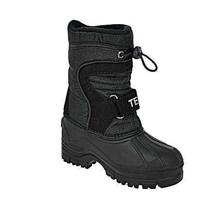 Kids' Black Velcrow Winter Boots
