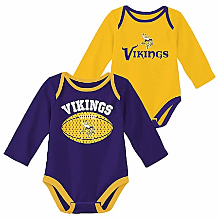 Infant Minnesota Vikings Long Sleeve Bodysuit Set - 2 Pk