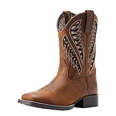 Kids' Distressed Tan Quickdraw VentTEK Western Boots