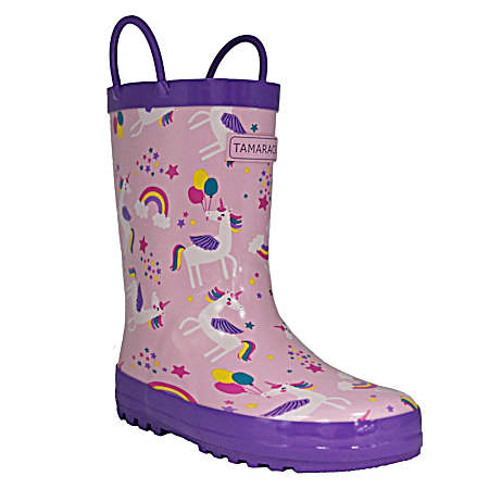 Girls' Pink/Purple Unicorn Rain Boots