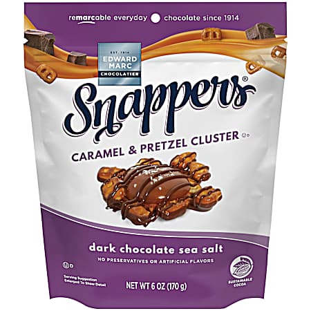 6 oz Dark Chocolate Sea Salt Caramel & Pretzel Cluster