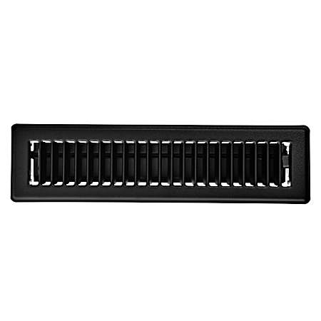 2.25 in x 12 in Louvered Floor Register - Matte Black