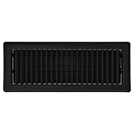 4 in x 12 in Louvered Floor Register - Matte Black