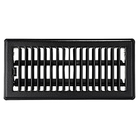 4 in x 10 in Louvered Floor Register - Matte Black