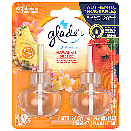 PlugIns Hawaiian Breeze Scented Oil Refills - 2 Pk