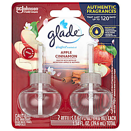 PlugIns Apple Cinnamon Scented Oil Refills - 2 Pk