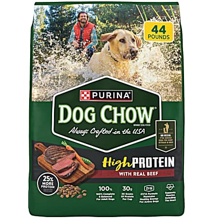 44 lb High Protein Real Beef Dry Dog Food