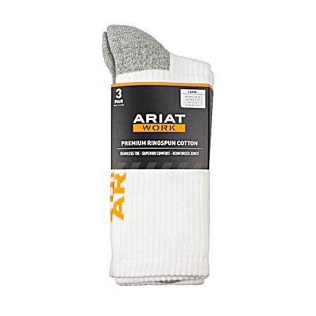 Men's Premium Cotton Crew Socks - 3 pk