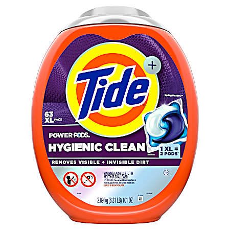 63 ct Hygienic Clean Laundry Detergent Power Pods - Spring Meadow Scent