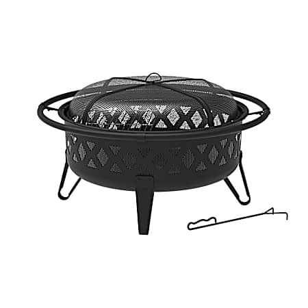 36 in Steel Fire Pit - Diamond Design