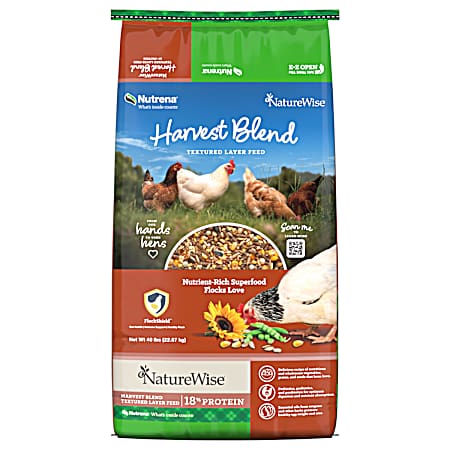 40 lbs NatureWise Harvest Blend 18% Protein Textured Layer Feed