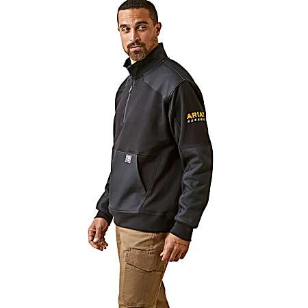 Men's Black Workman Duracanvas 1/4 Zip Sweatshirt