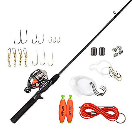 404 Hoss Spincast Combo with Eagle Claw® Tackle Kit - Silver/Black