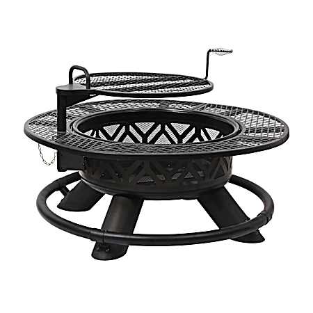47 in Fire Pit w/Grill - Geometric Design
