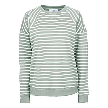 Women's Striped Fleece Long Sleeve Pullover