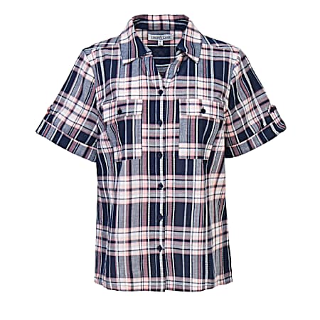 Women's Button Front Short Sleeve Camp Shirt