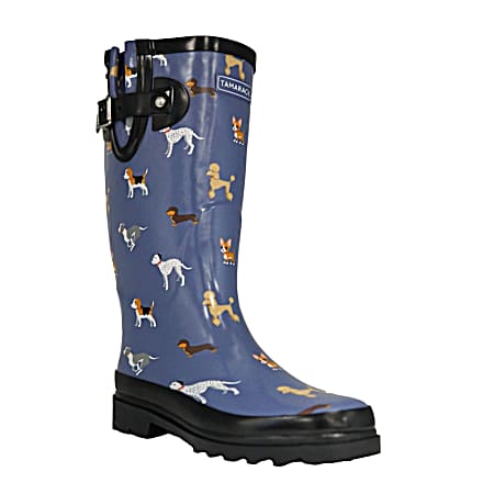 Women's Blue Dogs Rubber Boots