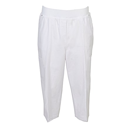 Women's Bright White Cargo Capri Pants