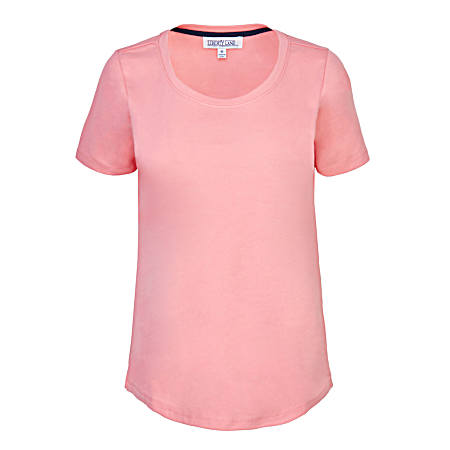 Women's Solid Jewel Neck Short Sleeve Shirt
