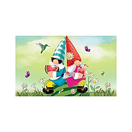 18 in x 30 in Chillin Gnome Couple Doormat