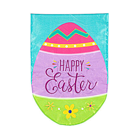 Happy Go Lucky Easter Basic Applique House Flag