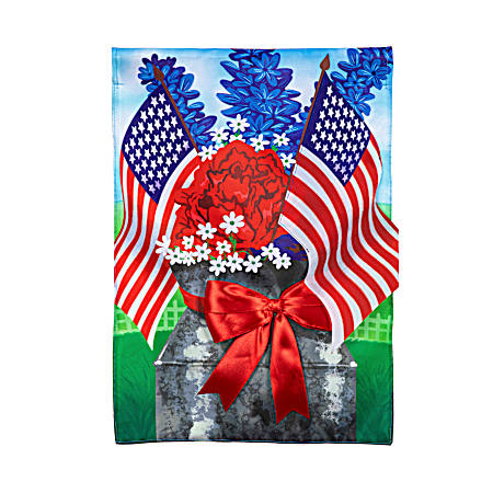 Patriotic Bouquet Suede Garden Flag