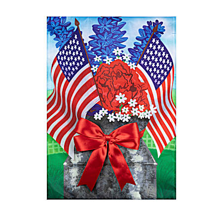 Patriotic Bouquet House Suede Flag