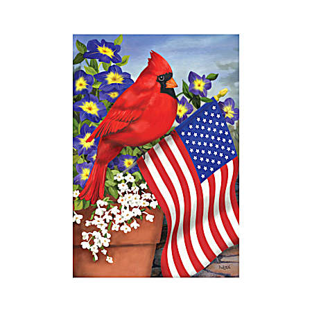 American Flag & Cardinal Suede House Flag
