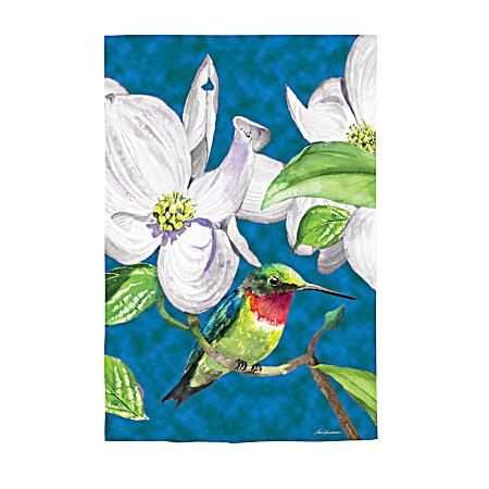 Hummingbird Dogwood Burlap Garden Flag