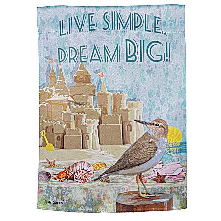Live Basic Dream Big Suede Garden Flag