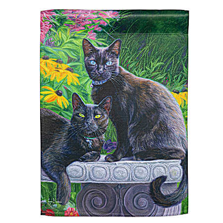 Black Beauties Suede Garden Flag