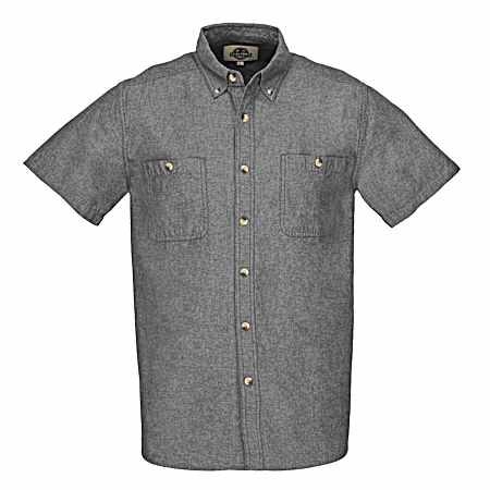 Men's Chambray Short Sleeve Button Front Shirt